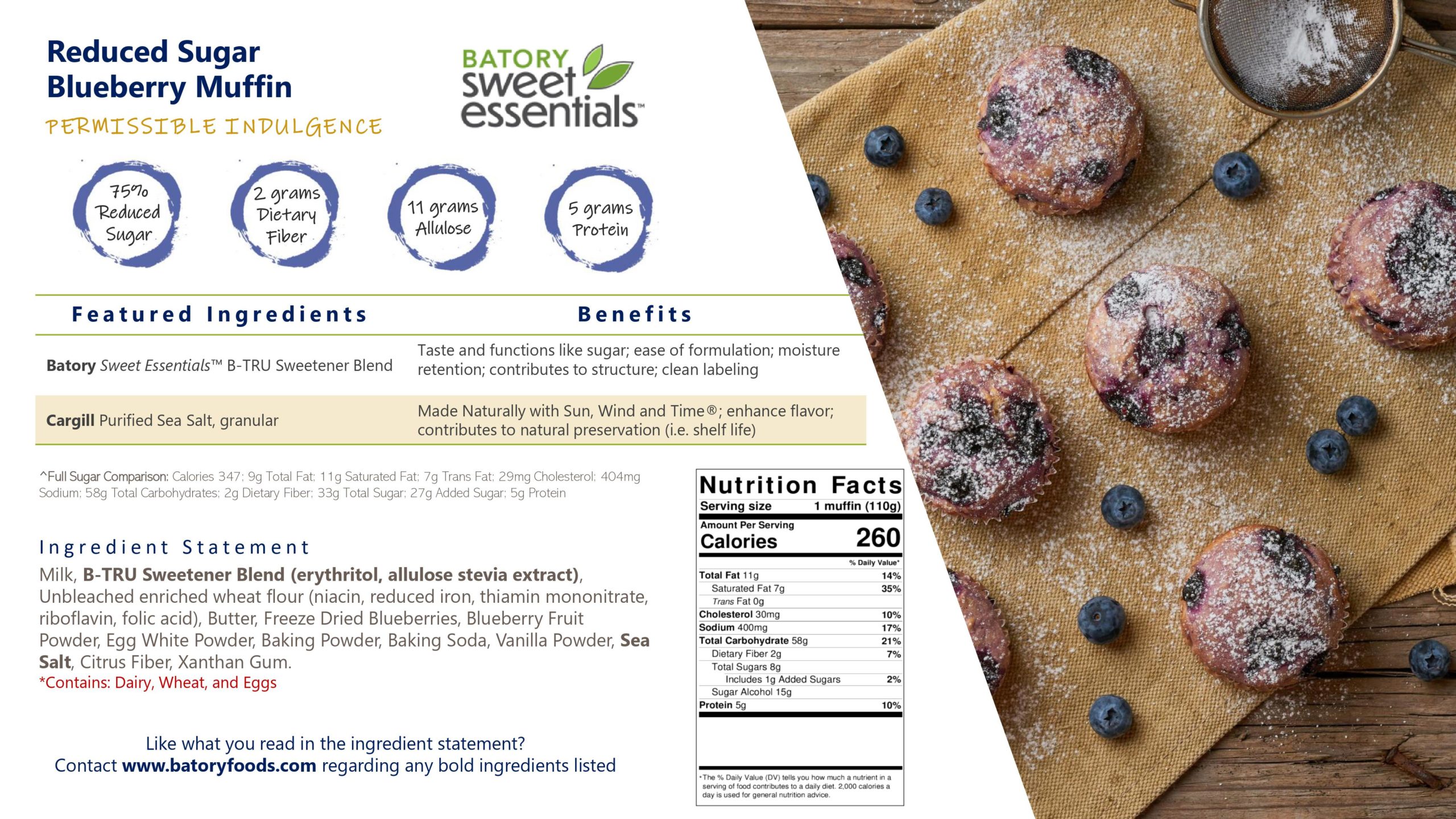 Reduced Sugar Blueberry Muffin Application