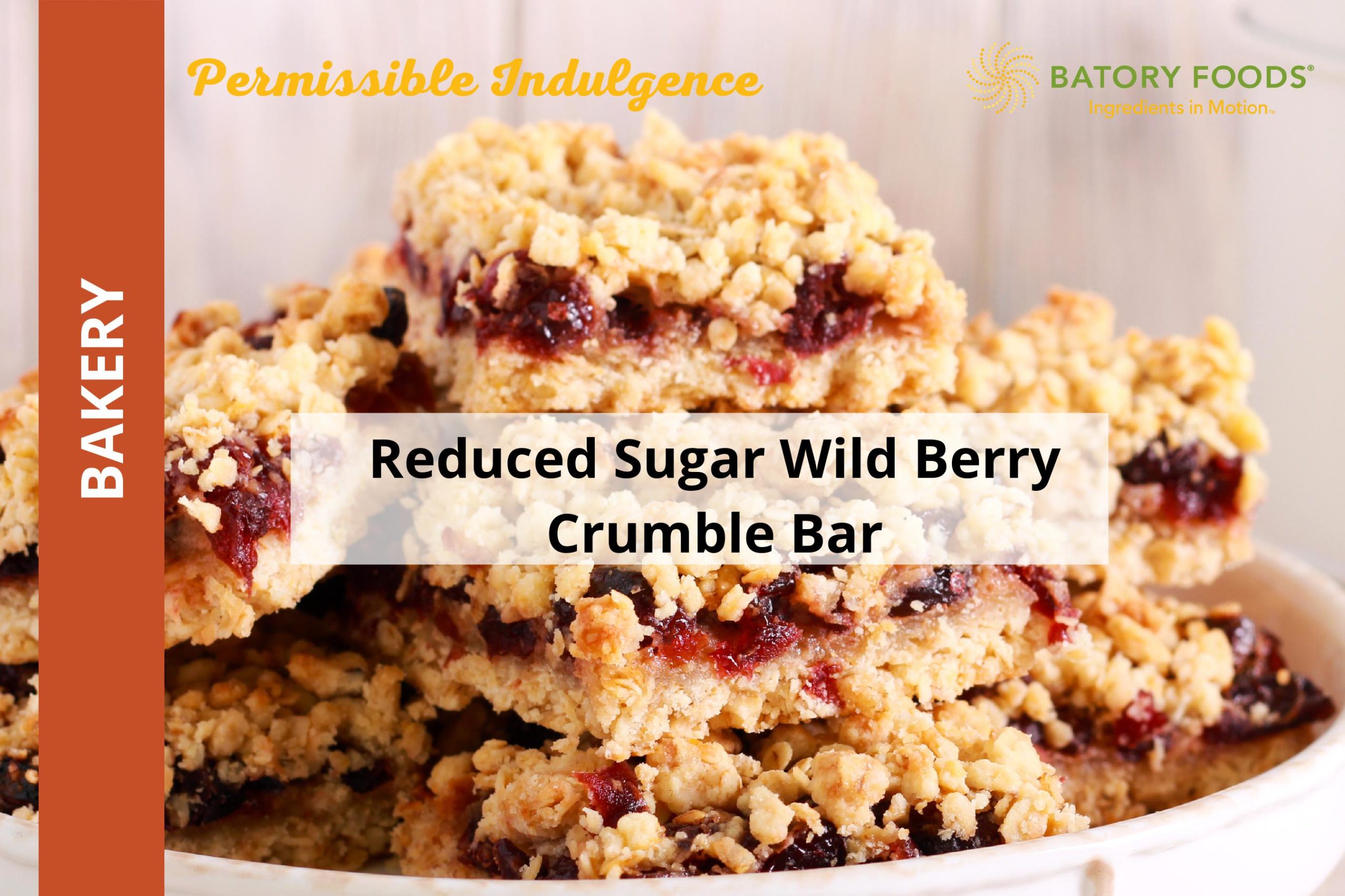 Reduced Sugar Wild Berry Crumble Bar
