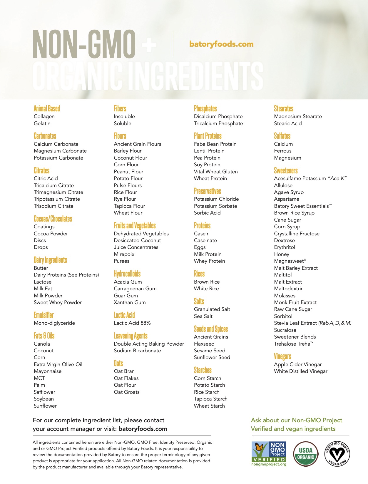 Authenticity & Transparency Ingredients